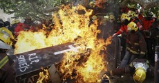 Firefighters vs police in Spain austerity protest