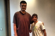 Here's a photo of Yao Ming making Ricky Rubio look tiny