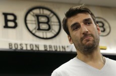Fractured rib, separated shoulder and collapsed lung, yet this Boston Bruin played on