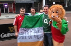 The 'collect my dole' flag from Euro 2012 resurfaces on the Lions Tour