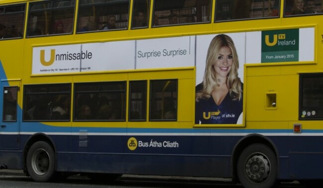 Dublin Scenes. Pictured an advert on a