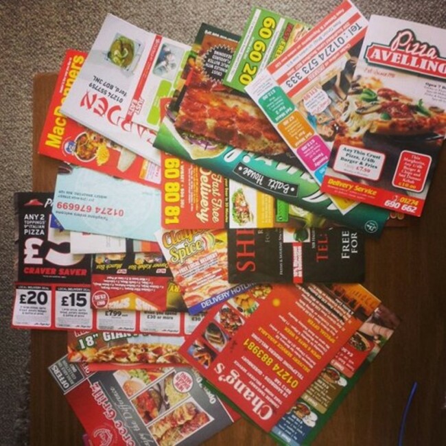 How many takeaway menus do I actually need through my letter box. This is a joke. I have a new one everyday. #takeaways #takeaway #menus #takeawaymenus #stoppostingshit #stoppostingmenus #FUCKOFF