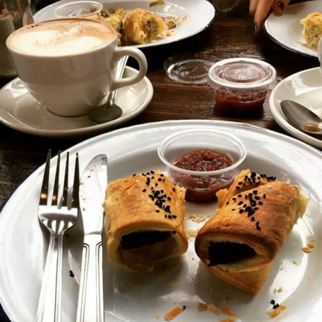 Delicious sausage and black pudding roll! #3foolscoffee #cork #ireland #coffee