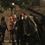 French First Lady Carla Bruni Sarkozy, second from left, is pictured during a break of filming of the movie. (AP Photo/Thibault Camus)