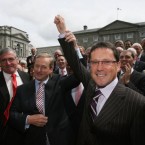 Fine Gael leader Enda Kenny welcomed George Lee as he arrived at Leinster House the morning after winning the Dublin South by-election. Nine months later, Lee resigned his seat. He has since returned to RTÉ and presents a weekly radio business programme.
