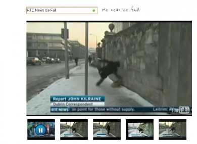 The minimalist interface of YouTube Instant automatically plays the first video responding to a search term.