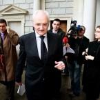 John Gormley arrives outside Leinster House as the party holds a press conference... Julien Behal/PA Wire