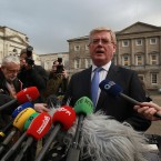 This man could be the next Taoiseach. Labour Leader Eamon Gilmore speaks to reporters outside Leinster House, Dublin, telling them he is considering tabling a motion of no confidence in the government as early as tomorrow. Julien Behal/PA Wire