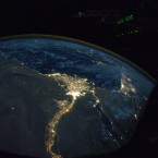 View of the Nile River and Cairo in Egypt.