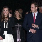 Britain's Prince William and his fiancée Kate Middleton arrive to view the Thursford Christmas Spectacular gala on 18 December, 2010, for their first official public outing. (AP Photo/Matt Dunham)