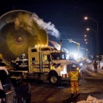 A convoy of six gigantic beer vats ends its 10-day journey from Hamilton to the Molson Brewery in Toronto early Monday morning after a 10-day drive across Canada.