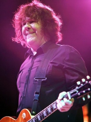 Gary Moore performing on the stage during the Sierre Blues Festival in Sierre, Switzerland, June 20, 2009. 