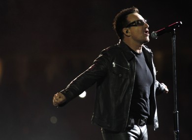 Bono performs in Johannesburg last night