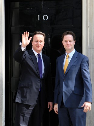 David Cameron and Nick Clegg in May 2010