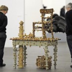 New art from important contemporary sculptor Anthony Cragg keeps visitors busy in Duisburg, Germany. Pic: AP Photo/Martin Meissner.