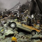 Rescue efforts continue around a collapsed building that housed the King's Education language school in Christchurch, New Zealand. (PA Images).
