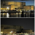 A combination picture show the Royal Palace before and during (picture below) the Earth Hour in Stockholm, Sweden, March 26, 2011. During Earth Hour people around the world turn off the electric lights for an hour from 2030 hours to focus on climate problems. (AP Photo / Erik MÃ¥rtensson / SCANPIX)