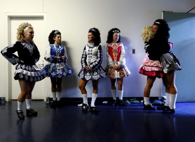 Dancers backstage at the World Irish Dancing Championship