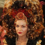 A model takes to the catwalk as she competes in the Fantasy section of the OMC European Hairdressing Championships 2011. (Niall Carson/PA Wire)