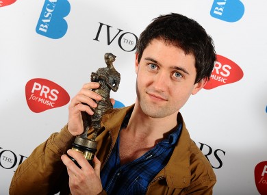 Conor J O'Brien with his Best Song award at today's ceremony