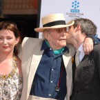 Peter O'Toole with his daughter Kate and son Logan<span class=