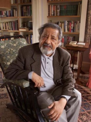 British author V.S. Naipaul at his home near Salisbury, Wiltshire.