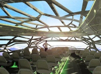 The concept cabin and its transparent walls.