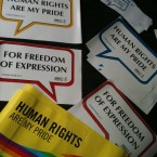 Amnesty Ireland prepares for the parade. Pic: Twitter