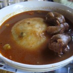 Fufu - a thick paste made by boiling starchy root vegetables, then pounding in a mortar (Favourite in Ghana)<span class=