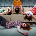 Members of Paper Dolls, (top left - right) Emily Aoibheann, Karen Anderson, Niamh Creely and Elaine McGuire (bottom) attend a photocall in the Project Arts Centre in Temple Bar, Dublin, to launch details of the 2011 programme of events for the 17th annual Absolut Fringe Festival in Dublin. (Julien Behal/PA Wire)