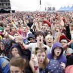 The crowd watching 'Weezer' playing on the Main Stage today at Oxegen 2011. (Mark Stedman/Photocall Ireland)