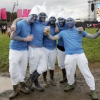 Pictured, from left, Colm Armstrong, Ben Mathewson, Craig Hogg, Richard McAllester and Andrew Kirk from Antrim the Main Stage today at Oxegen 2011. (Mark Stedman/Photocall Ireland)