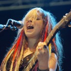Rena Lovelis from 'Cherri Bomb' playing on the 2FM Hotpress Academy Stage today. (Mark Stedman/Photocall Ireland)
