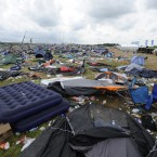 The debris after festival-goers left the Oxegen campsite (Sasko Lazarov/Photocall Ireland)