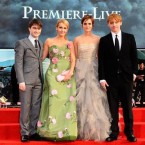 (L-R) Daniel Radcliffe, JK Rowling, Emma Watson and Rupert Grint at the world premiere of Harry Potter And The Deathly Hallows: Part 2.