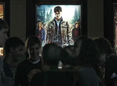 Fans outside a midnight screening of the final Harry Potter movie on Friday.