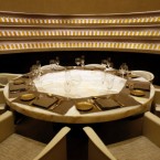 A private dinning room is seen at the world's first Armani Hotel in Dubai, United Arab Emirates, Tuesday April 27, 2010. A luxury hotel crafted by designer Giorgio Armani opened Tuesday as the first landmark tenant in the world's tallest skyscraper. The 160-room Armani Hotel Dubai is a welcome bit of good news for Dubai's leaders after the troubled debut of the more than half-mile (828-meter) high Burj Khalifa in January. (AP Photo/Kamran Jebreili)