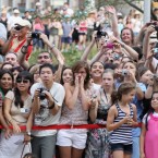 Fans of William and Kate outside Sainte-Justine Hospital.