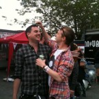 Former election candidate Dylan Haskins swaps styling tips with rockers The Minutes (via @diylan on Twitpic)