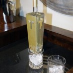 A bottle of Trump vodka sits on a bar in a showroom during the introduction of his new furniture line in March 2007. Trump himself calls it