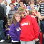 Naoise amd Galvin Corby Smith enjoy the atmosphere during the official Fleadh parade.