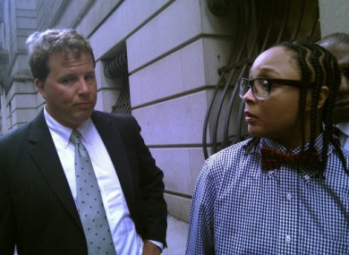 Felicia 'Snoop' Pearson outside court yesterday with her lawyer. 