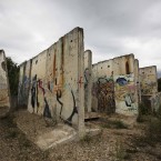 Remaining pieces of the original Berlin Wall in a yard in the German capital (Photo/Markus Schreiber)