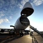 Aid from charities Oxfam and UNICEF is loaded at Stansted Airport before being flown to Ethiopia for victims of the East African food crisis (Anthony Devlin/PA Wire)