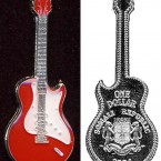 Somalia has produced various sets of commemorative coins to sell to collectors and investors to raise funds over the years. 

In 2004, the African country minted coins in the shape of various guitars to celebrate rock-and-roll music and mark the 50th anniversary of the Fender Stratocaster guitar. 