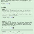 People not picking up after their dogs has elicited several complaints on the site, and is the issue which generates the most comments. 