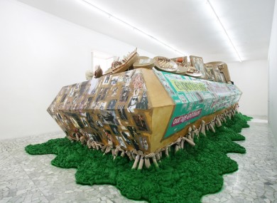 The Green Coffin Thomas Hirschhorn, one of the exibits at DubCon 2011.