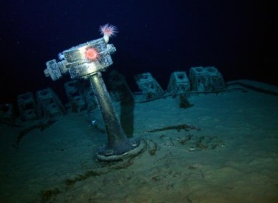 Image of the stem compass of the SS Gairsoppa taken by Odyssey Exploration's remotely operated vehicle.