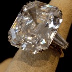 A 33.19 carat diamond ring, given to Taylor by Richard Burton, valued at $2,500,000 - $3,000,000. (AP Photo/Richard Drew)