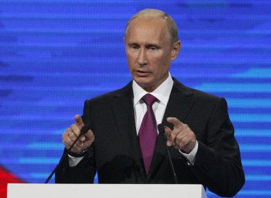 Putin looking fresh at the United Russia party congress in Moscow on Saturday. 